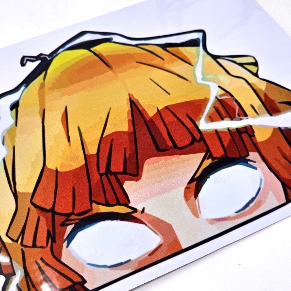 Sticker ✦ Demon Slayer Zenitsu Keeping An Eye Out ✦ Waterproof Vinyl Anime Decal